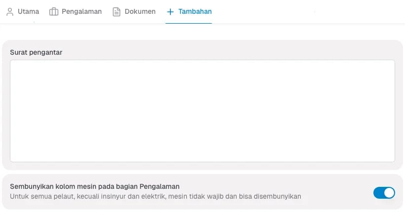Bagian dokumen Daftar dokumen